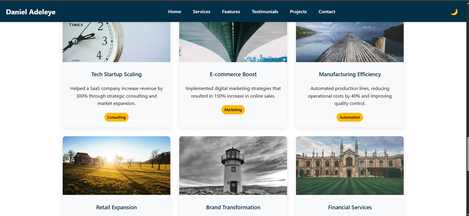 Screenshot of Business Landing Demo — live project by Daniel Adeleye